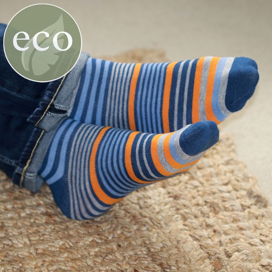 Striped men's bamboo socks