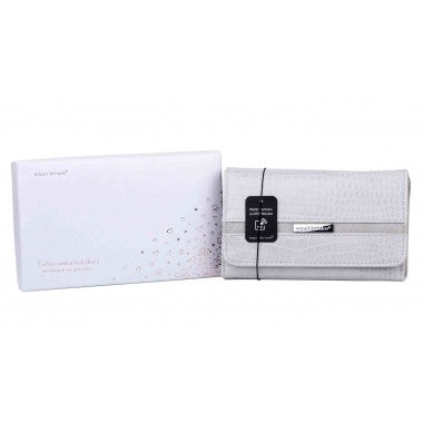 Grey medium purse/card holder in gift box.